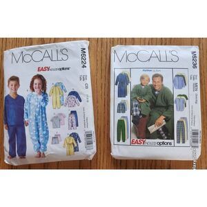 McCalls sewing patterns for men's and kids robes and pajamas